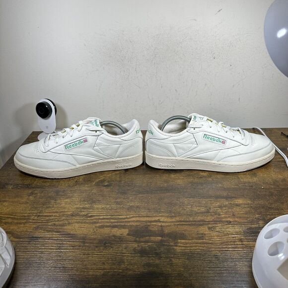 Reebok Club C 85 Vintage White Green Leather Sneakers Shoes Men's Size 11.5 - Picture 4 of 8